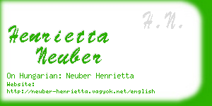 henrietta neuber business card